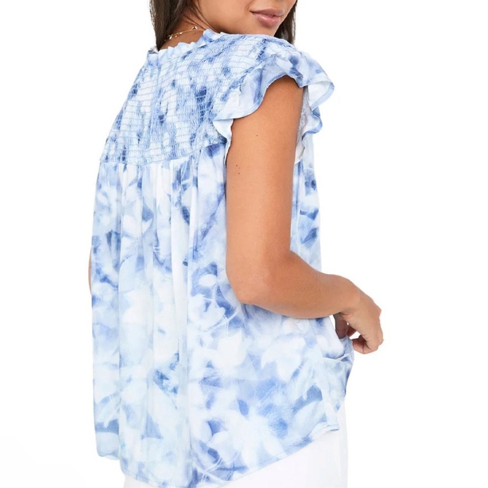 NWT Anthropologie flowy blue blouse - Picture 2 of 9